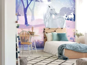New Unicorn in de sneeuw Kinderkamer | Dieren
