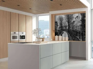 Hot Utrechtse gracht in zwart-wit fotobehang Architectuur