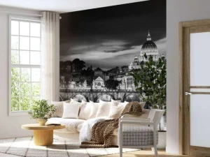 Best Vaticaanstad in zwart-wit fotobehang Architectuur