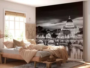 Best Vaticaanstad in zwart-wit fotobehang Architectuur