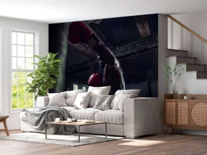 Sale Vechtsport training in een donkere ruimte fotobehang Tienerkamer | Sport