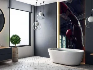 Sale Vechtsport training in een donkere ruimte fotobehang Tienerkamer | Sport
