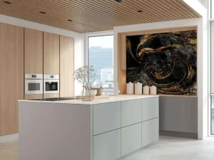 Hot Verfmengsel met gouden verf fotobehang Gang