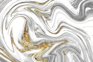 Hot Verfmengsel met wit, grijs en goud fotobehang Gang