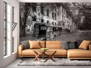 Discount Verlaten dorpje met graffiti fotobehang Tienerkamer | Kunst & Design