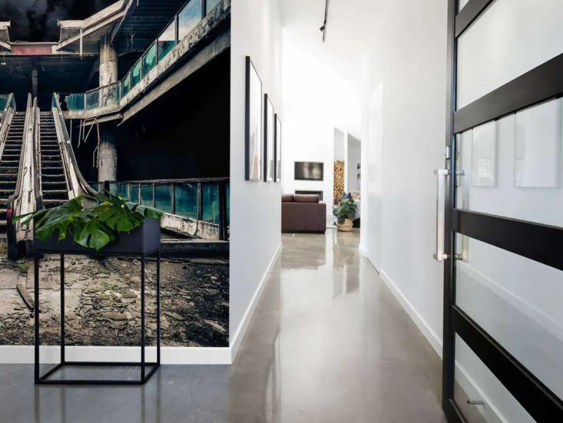 verlaten_gebouw_met_roltr_4.webp Sale Verlaten gebouw met roltrappen bij volle maan fotobehang 3d