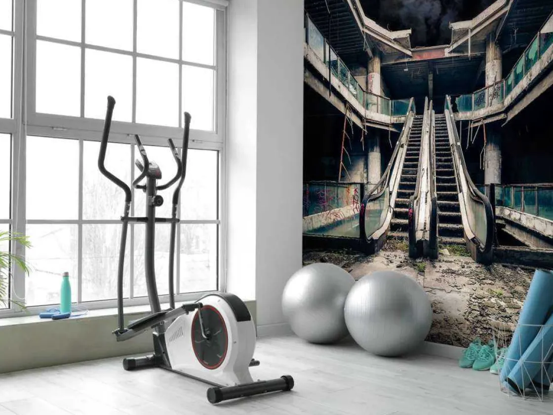 verlaten_gebouw_met_roltr_7.webp Sale Verlaten gebouw met roltrappen bij volle maan fotobehang 3d