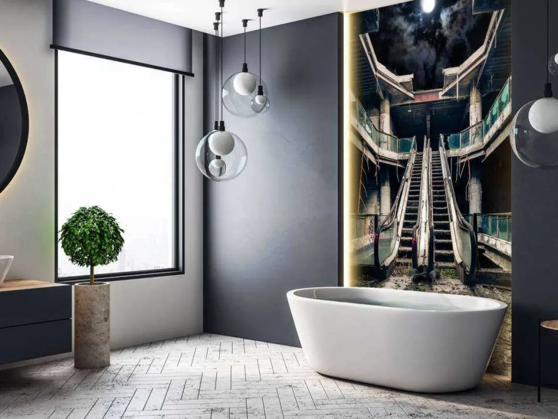 verlaten_gebouw_met_roltr_8.webp Sale Verlaten gebouw met roltrappen bij volle maan fotobehang 3d