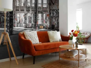 Outlet Verlaten pakhuis met graffiti fotobehang Architectuur | 3d