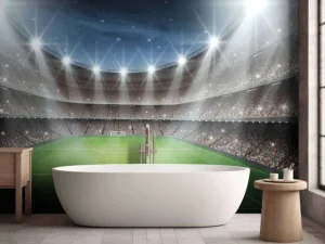 Online Verlicht voetbalstadion met sterrenhemel fotobehang Tienerkamer | Kinderkamer