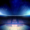 Sale Verlichte basketbal arena fotobehang Kinderkamer | Sport