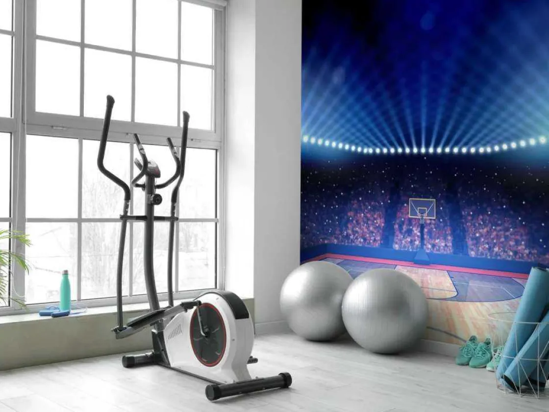 verlichte_basketbal_arena_7.webp Sale Verlichte basketbal arena fotobehang Kinderkamer | Sport