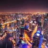 Fashion Verlichte gebouwen in Dubai fotobehang Steden | Architectuur