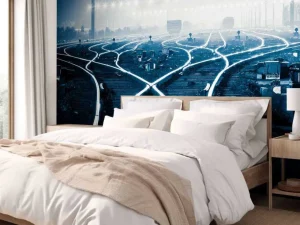 Hot Verlichte spoorwissels fotobehang Transport