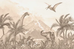 Fashion Verschillende dino's in taupe Kinderkamer | Dieren