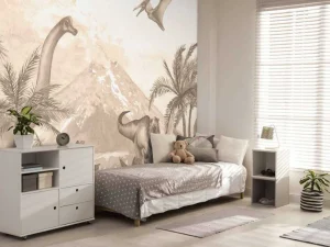 Fashion Verschillende dino's in taupe Kinderkamer | Dieren