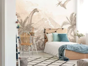 Fashion Verschillende dino's in taupe Kinderkamer | Dieren
