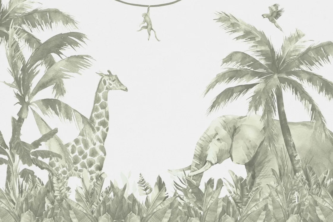 verschillende_jungle_dier_0-1.webp Best Verschillende jungle dieren in groen Kinderkamer | Dieren