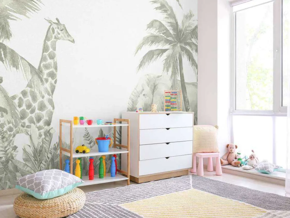 verschillende_jungle_dier_3-1.webp Best Verschillende jungle dieren in groen Kinderkamer | Dieren
