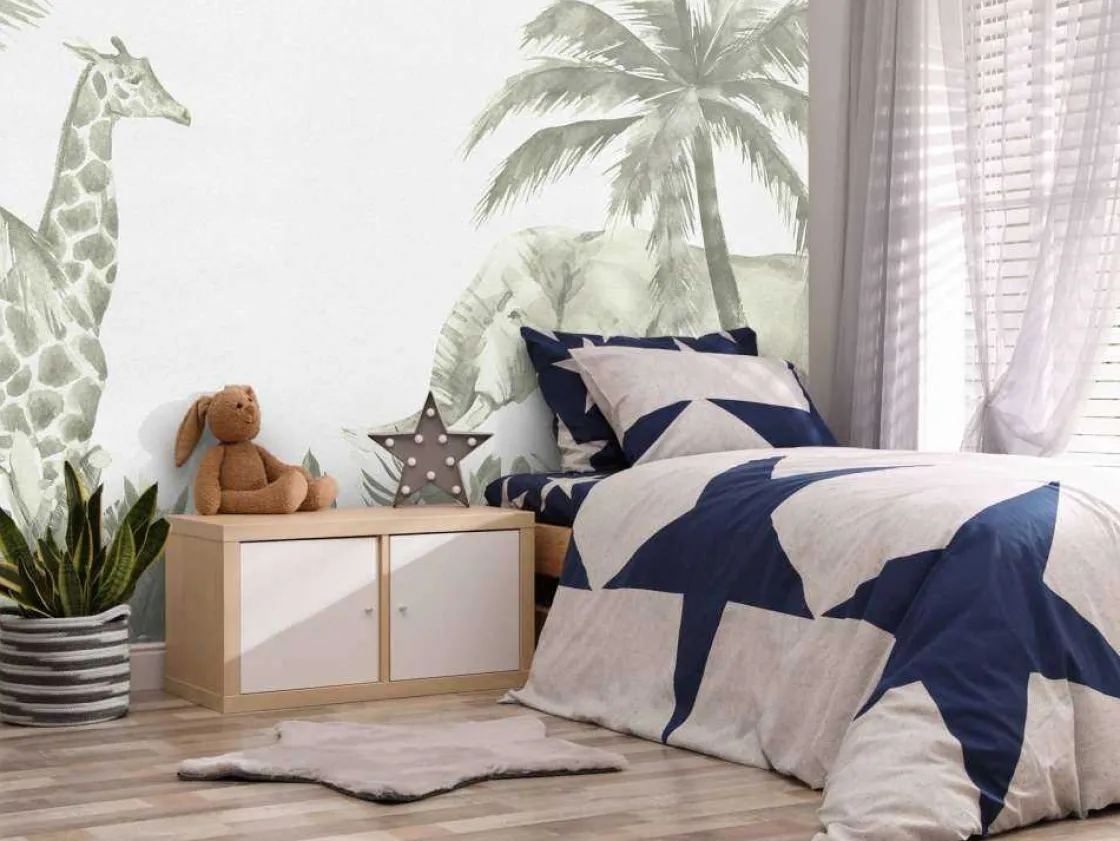 verschillende_jungle_dier_5-1.webp Best Verschillende jungle dieren in groen Kinderkamer | Dieren