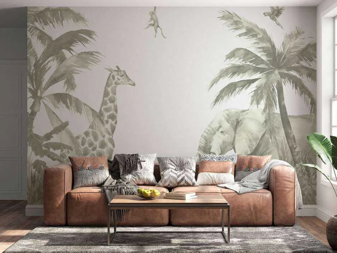 verschillende_jungle_dier_9-1.webp Best Verschillende jungle dieren in groen Kinderkamer | Dieren