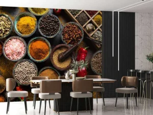 Clearance Verschillende soorten kruiden en specerijen fotobehang Keuken