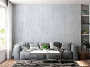 Sale Verticale witte houten planken fotobehang Gang | Oppervlakten