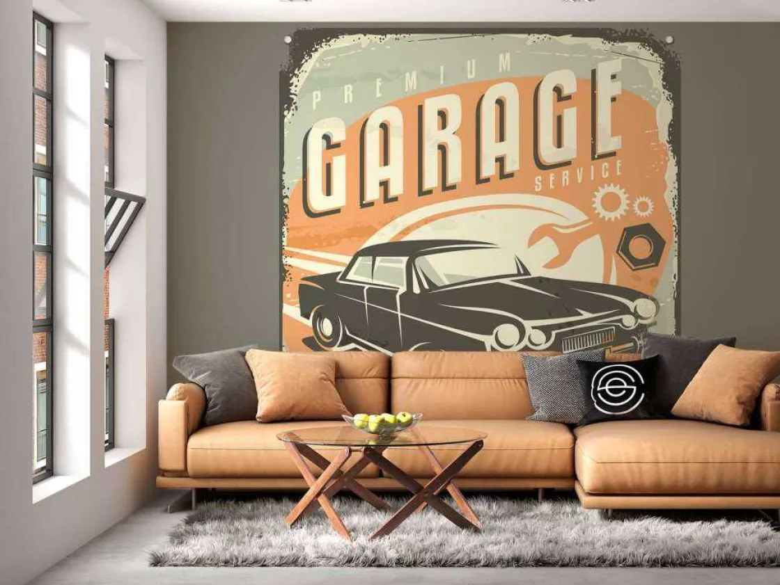 vintage_auto_embleem_foto_10.webp Sale Vintage auto embleem fotobehang Kinderkamer | Transport