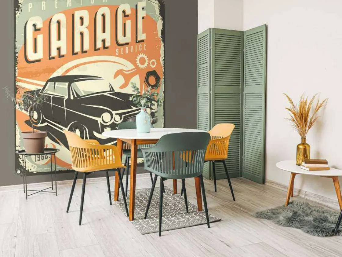 vintage_auto_embleem_foto_3.webp Sale Vintage auto embleem fotobehang Kinderkamer | Transport