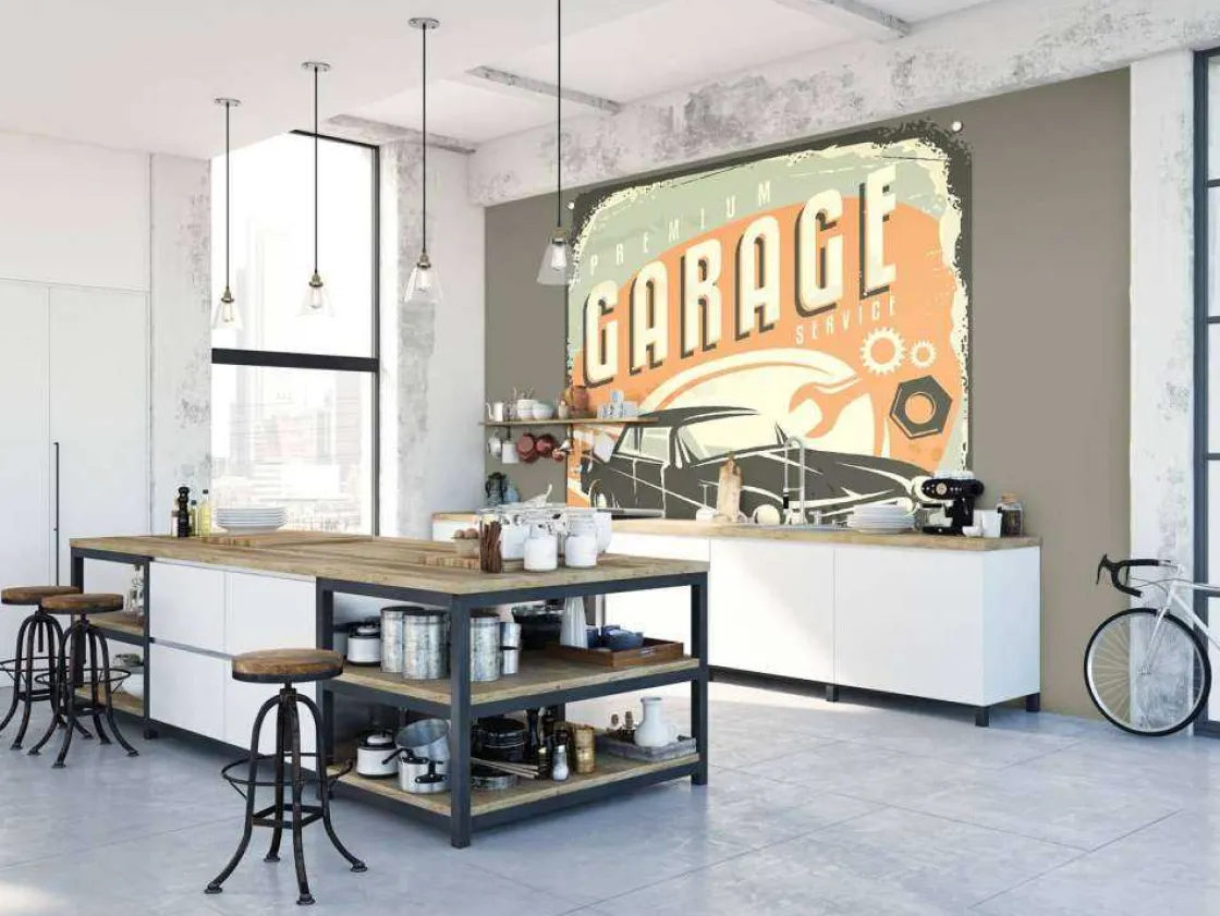 vintage_auto_embleem_foto_6.webp Sale Vintage auto embleem fotobehang Kinderkamer | Transport