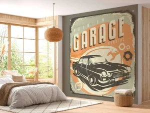 Sale Vintage auto embleem fotobehang Kinderkamer | Transport