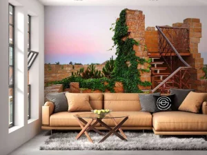 Discount Vintage trap op een dak fotobehang Architectuur