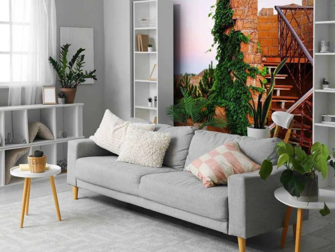 Discount Vintage trap op een dak fotobehang Architectuur