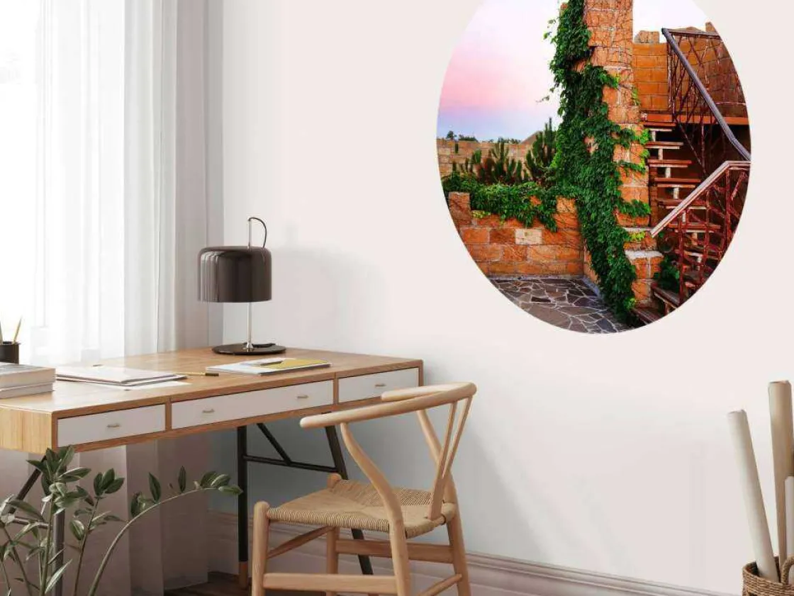 Discount Vintage trap op een dak fotobehang Architectuur