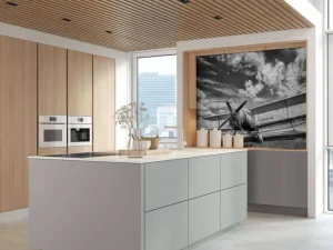 Discount Vintage vliegtuig onder een bewolkte hemel fotobehang Transport