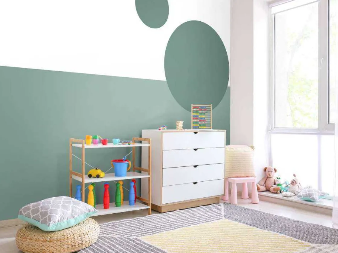 vlakken_en_cirkels_groen_6.webp New Vlakken en cirkels, groen Kinderkamer