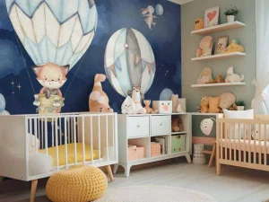 Online Vliegende dieren blauw Babykamer | Dieren