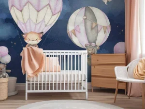 Fashion Vliegende dieren roze Babykamer | Dieren