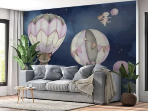 Fashion Vliegende dieren roze Babykamer | Dieren