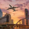Best Vliegtuig boven Bangkok fotobehang Architectuur
