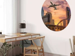 Best Vliegtuig boven Bangkok fotobehang Architectuur