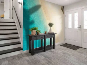 Outlet Vliegtuig schaduw op een tropisch strand fotobehang Transport