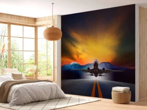 Outlet Vliegtuig stijgt op fotobehang Tienerkamer | Transport