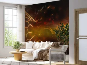 Discount Voetbal brandt door het net fotobehang Tienerkamer | Kinderkamer