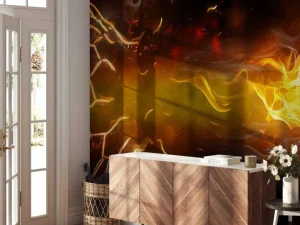 Discount Voetbal brandt door het net fotobehang Tienerkamer | Kinderkamer