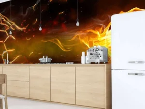 Discount Voetbal brandt door het net fotobehang Tienerkamer | Kinderkamer