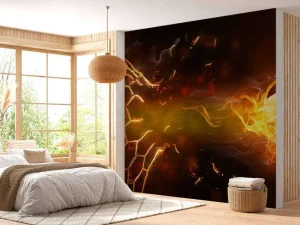 Discount Voetbal brandt door het net fotobehang Tienerkamer | Kinderkamer