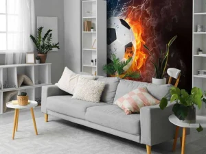 Best Voetbal met veel kracht fotobehang Tienerkamer | Kinderkamer