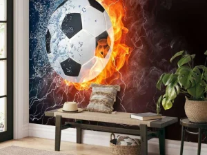 Best Voetbal met veel kracht fotobehang Tienerkamer | Kinderkamer