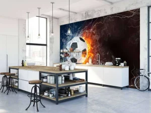 Best Voetbal met veel kracht fotobehang Tienerkamer | Kinderkamer